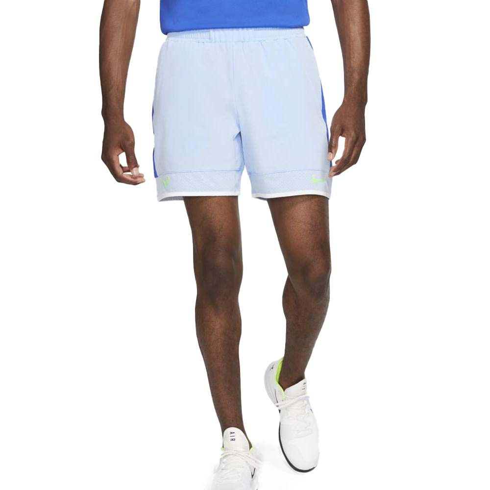 Short Nike Dri-Fit Advantage Rafa 7" (Homme) - Aluminium/Hyper Royal/Blanc/Lime Glow