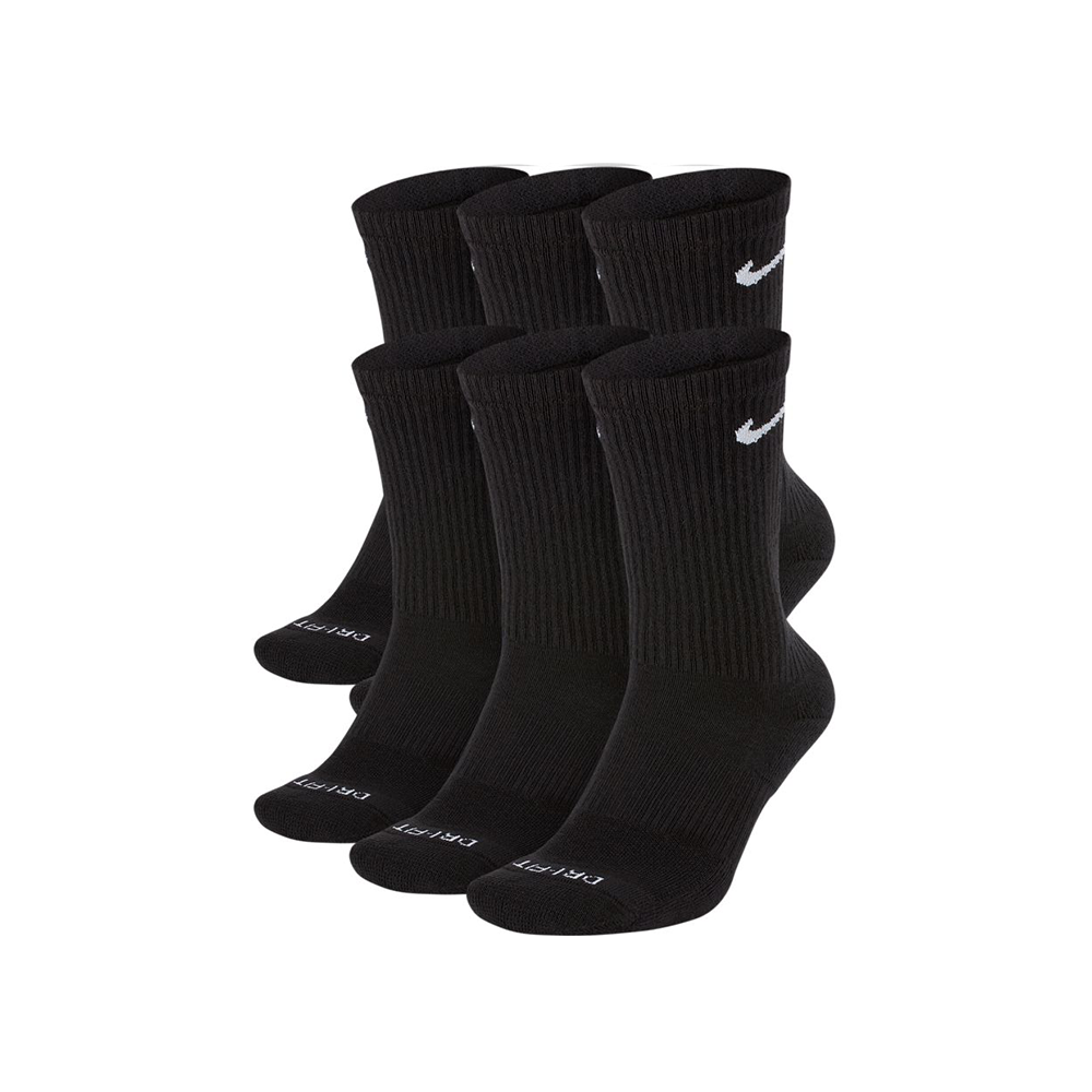 Nike Everyday Plus Cushioned Crew Socks (6-Pack) - Black