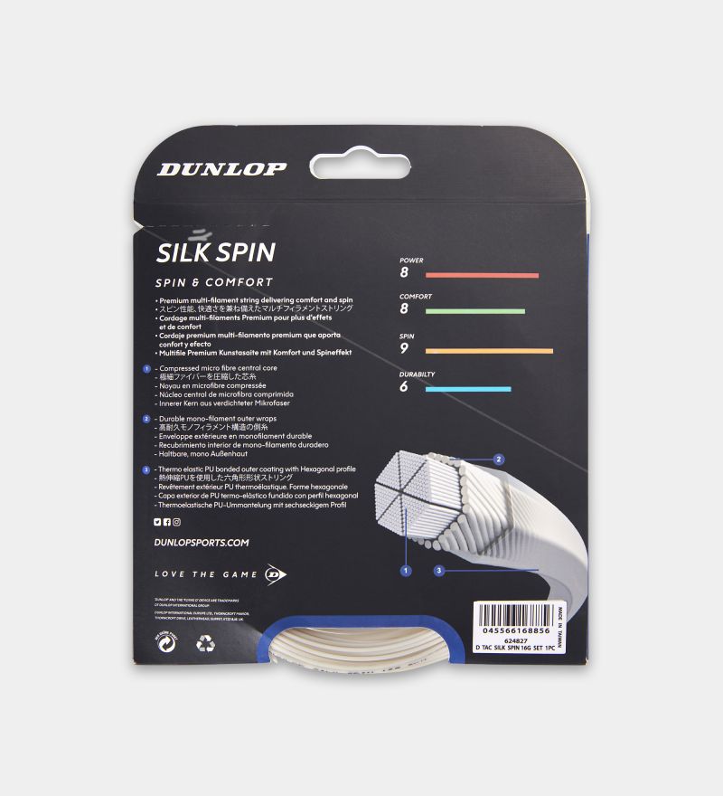 Paquet de 16 Dunlop Silk Spin - Naturel