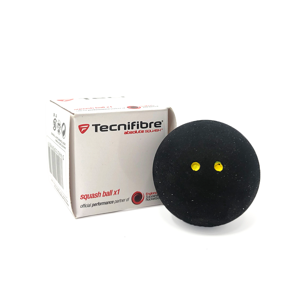 Tecnifibre Squash Ball (Individual Ball) - Double Yellow Dot-Squash Balls-online tennis store canada