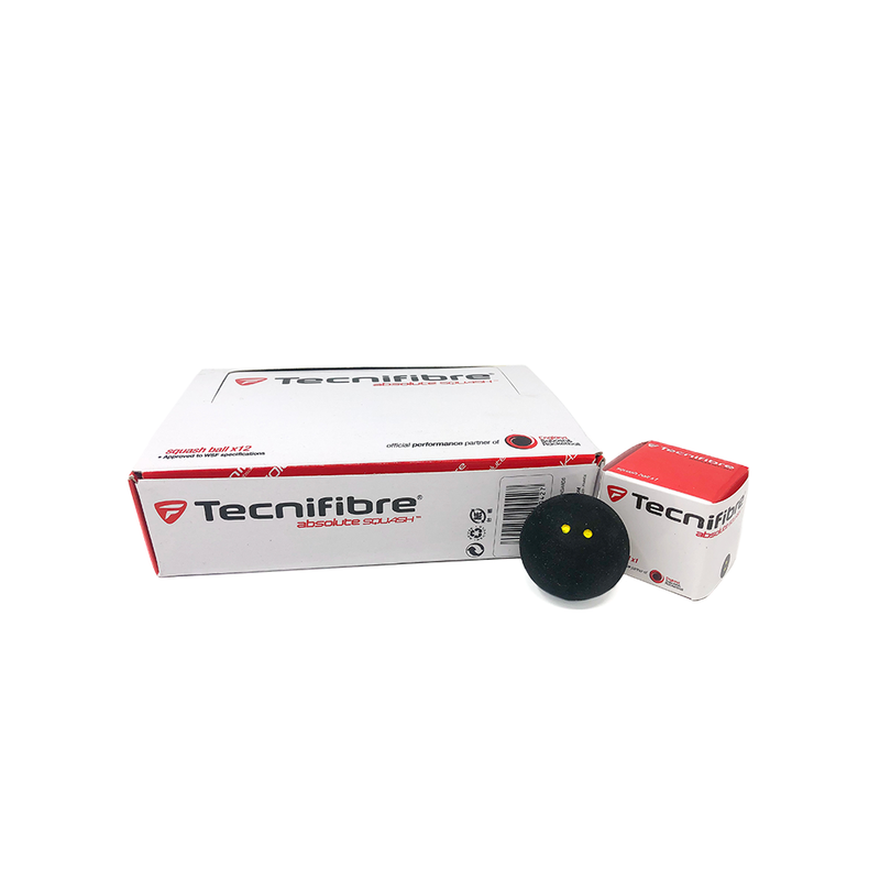 Tecnifibre Squash Ball (Box of 12 Balls) - Double Yellow Dot-Squash Balls-online tennis store canada