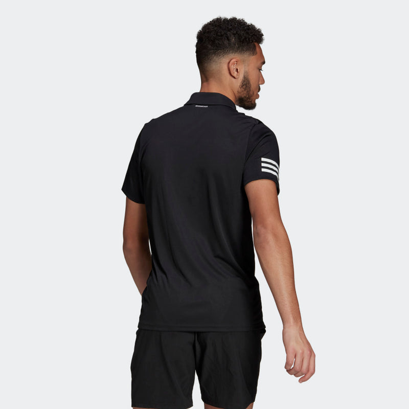 Adidas Tennis Club 3 Stripes Polo (Men's) - Black/White