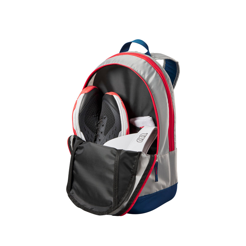 Wilson Junior Backpack - Light Grey/Red/Blue