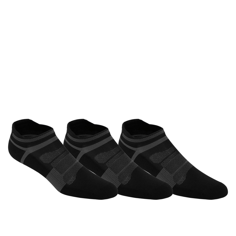 Asics Quick Lyte Single Tab 3 Pack (Unisexe) - Noir/Gris-Chaussettes- Boutique de Tennis en Ligne au Canada