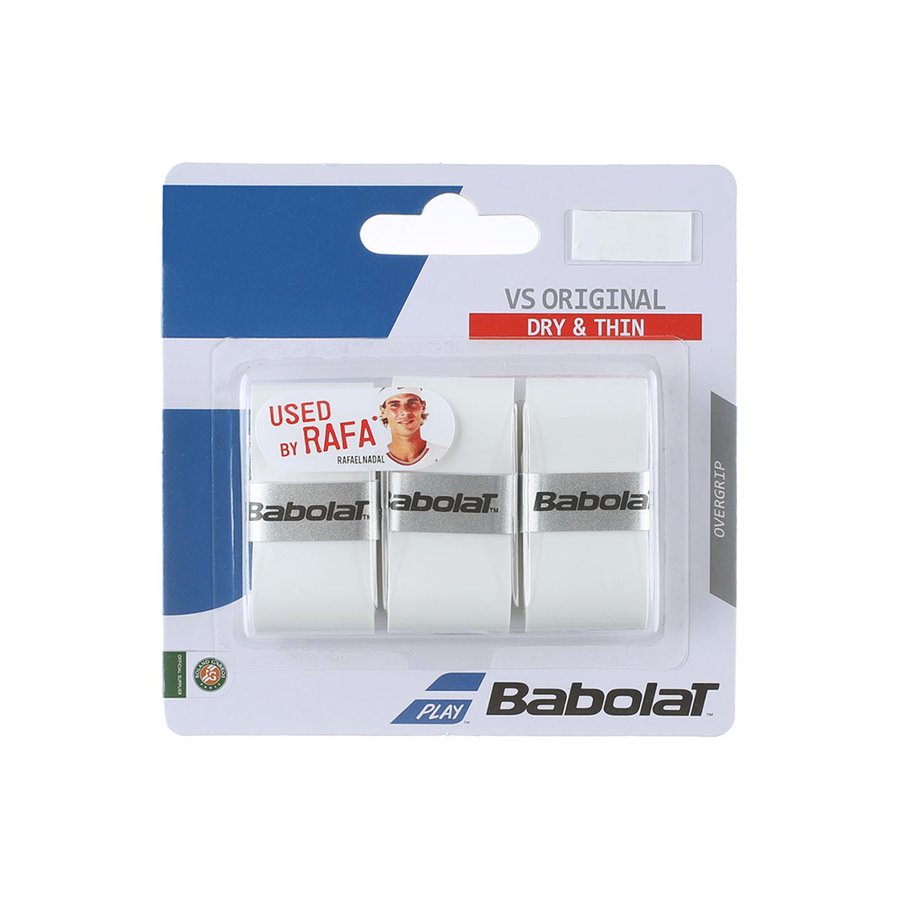 Babolat VS Overgrip 3 Pack - Blanc-Grips- Boutique de Tennis en Ligne France