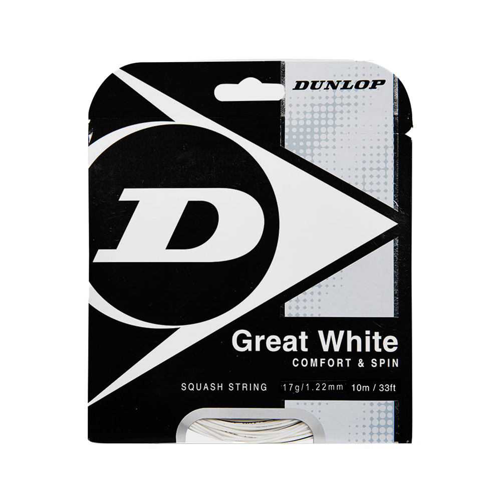 Dunlop Great White 17 Pack - Cordages Blanc-Squash - Boutique de boutique de tennis en ligne du Canada