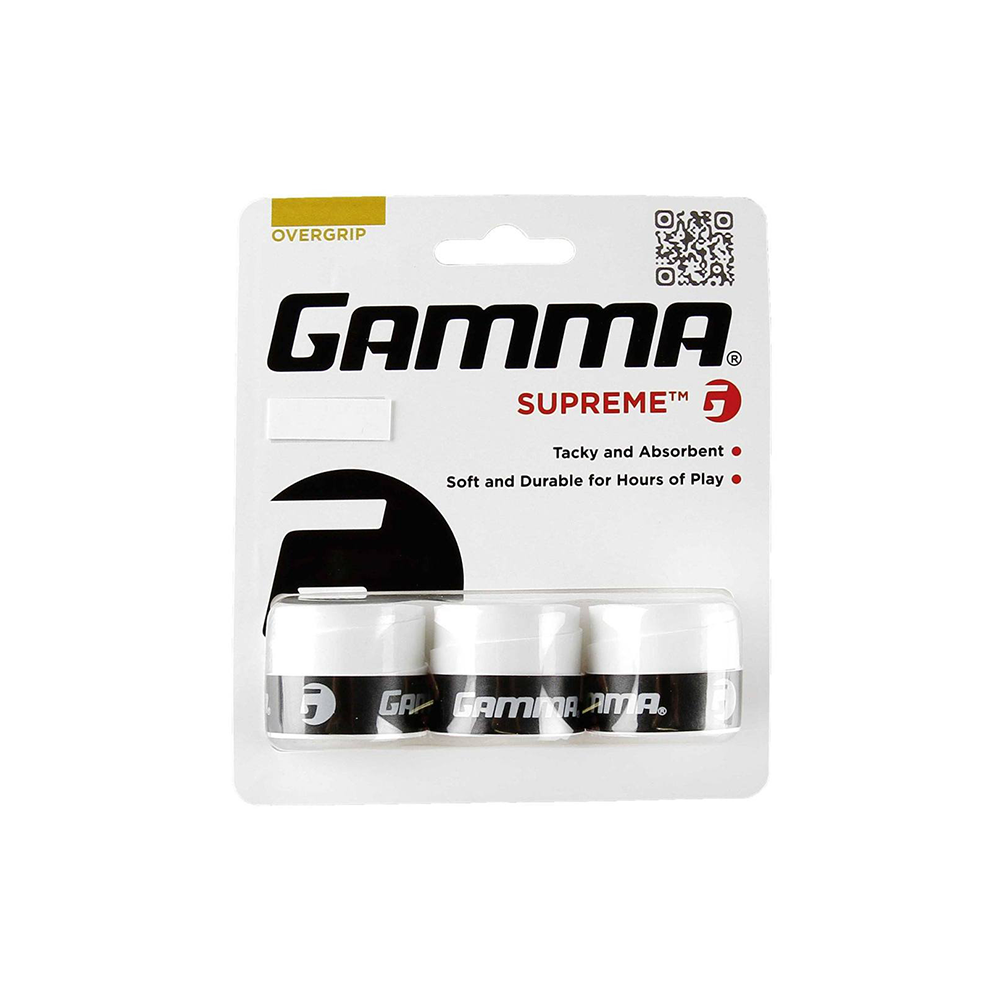 Surgrips Gamma Supreme (3-Pack) - White-Grips- Canada Online Tennis Store