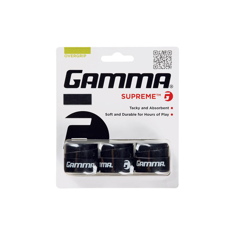 Gamma Supreme Overgrips (3-Pack) - Black-Grips- Canada Online Tennis Store Shop