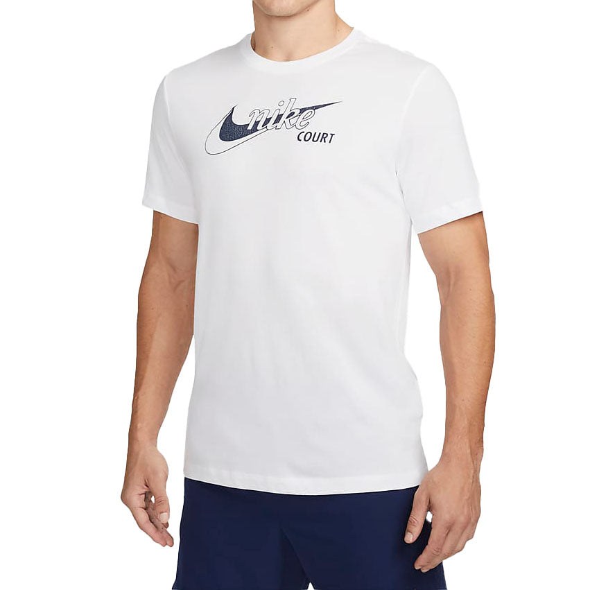 T-shirt de tennis Nike Swoosh (Homme) - Blanc