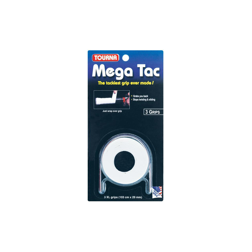 Tourna Mega Tac Overgrips (3-Pack) - White-Grips- Canada Online Tennis Store Shop