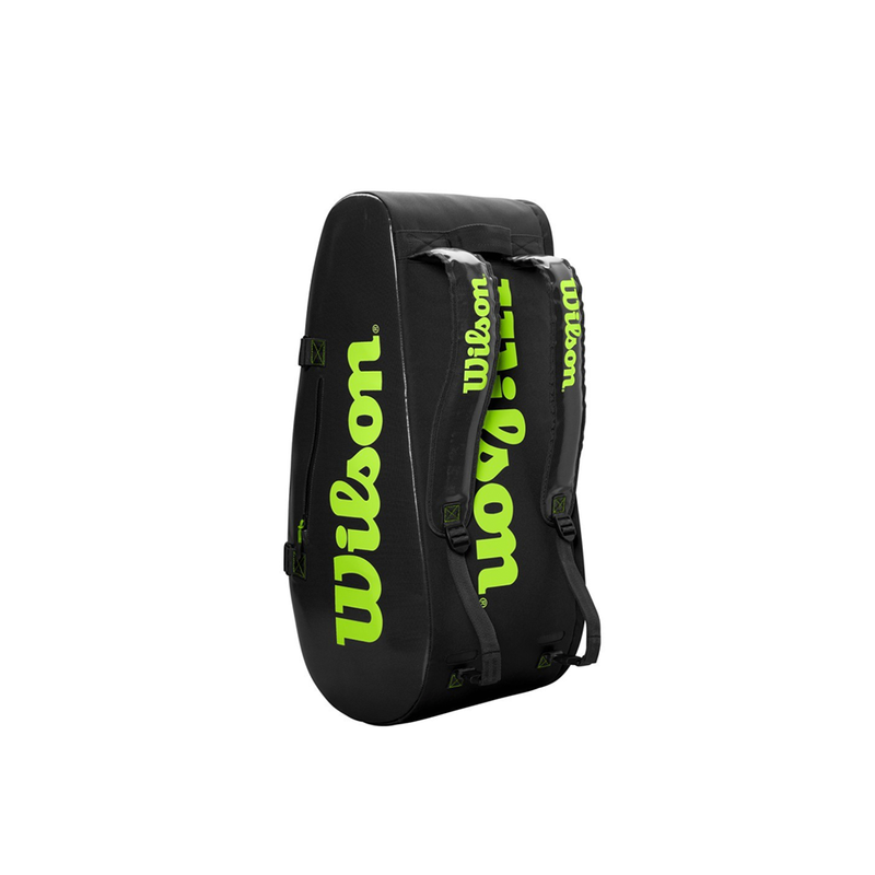 Wilson Super Tour 2 Compartment Large 9 Pack Bag - Black/Green-Bags- Canada Online Tennis Store Shop
